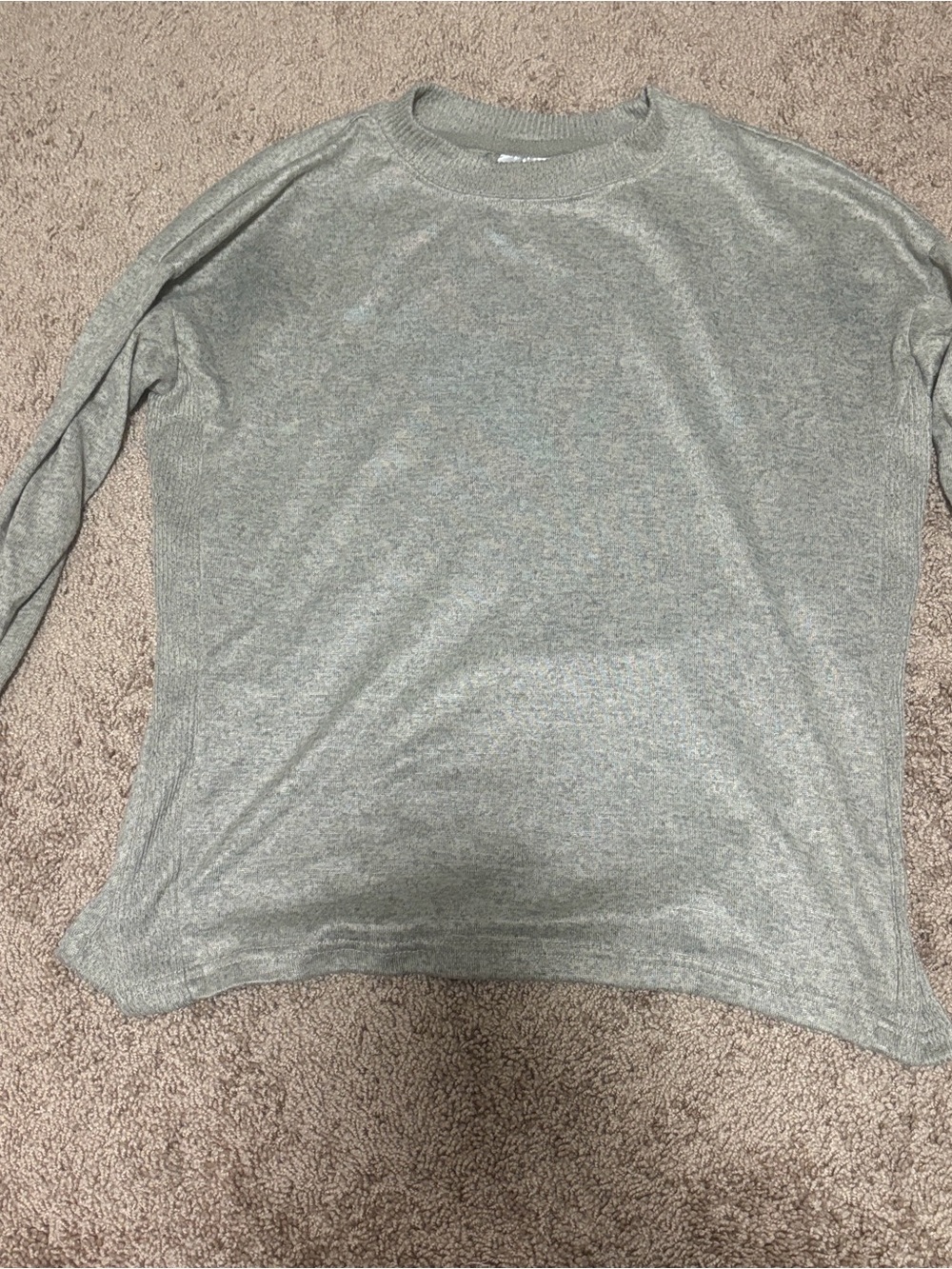 just be Light Gray Ribbed Knit Pullover